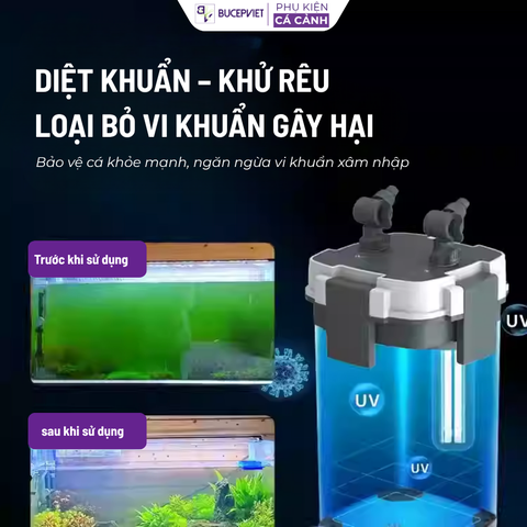 Lọc thùng Sunsun Xiaoli XWA – Tích hợp lọc váng cho bể thủy sinh, lọc nước hiệu quả, làm trong nước, BH 1 tháng