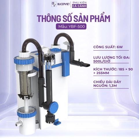 Lọc treo Sunsun YBF 600 có tách phân và lọc váng hiệu quả