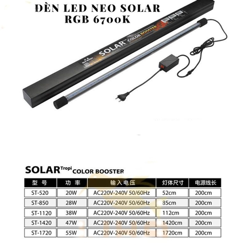Đèn bể cá Neo Helios Solar Color Booster 26–172cm – Tăng màu cá tự nhiên, đỏ cá không đỏ nước, ánh sáng trong cho cá cảnh