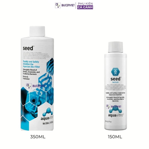 Vi sinh sống AquaVitro Seed 150ml/350ml - Xử lý NO2 NO3 Amoniac, khởi tạo hệ vi sinh hồ cá biển thủy sinh