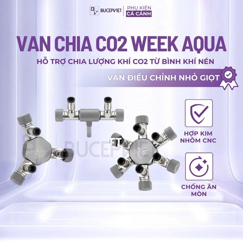 Van chia CO2 Week Aqua cao cấp, giúp chia CO2 ra nhiều bể hơn