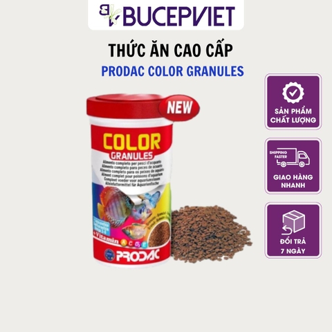Thức ăn cá cảnh cao cấp PRODAC COLOR GRANULES (Hạt chìm chậm) - Rất giàu dinh dưỡng, độ đạm cao giúp kícḣ màu kícḣ size cá nhanh