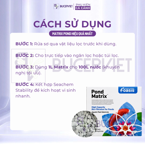 Thùng 20 lít Seachem Matrix Pond có tem Sicavi - Vật liệu lọc xử lý tạp chất, nuôi cấy vi sinh làm trong nước hồ cá koi thủy sinh