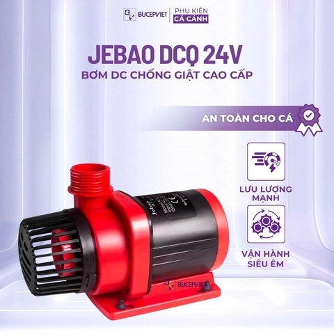 Máy bơm chìm Jebao DCQ 3500-10000L/h - Điều chỉnh điện tử, chống giật 24V, tự ngắt khi cạn nước, chống ồn, tiết kiệm điện cho hồ cá Koi thủy sinh