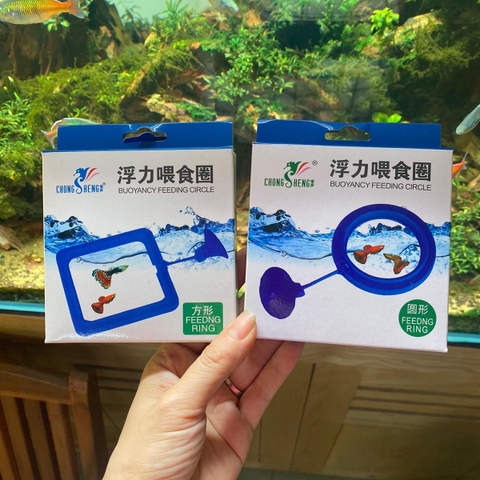 Vòng cho cá ăn Choong Sheng hình vuông/ hình tròn- màu đen/ xanh
