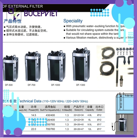 Lọc thùng Atman DF700 - Lọc nước cho bể cá hiệu quả