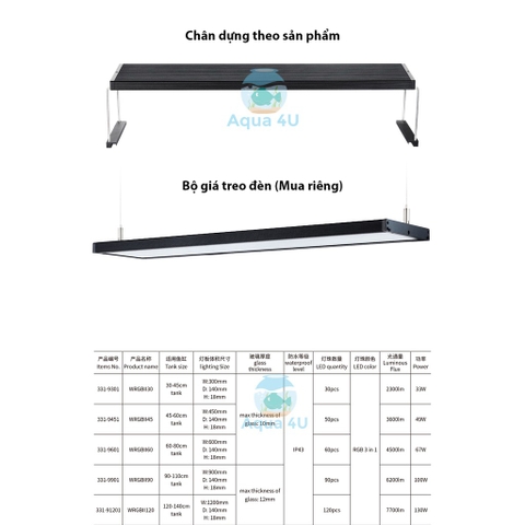 Đèn Chihiros WRGB 2 - Mắt Led Hoàn Hảo, Nịnh Màu Cá, Tốt Cho Cây Quang Hợp.