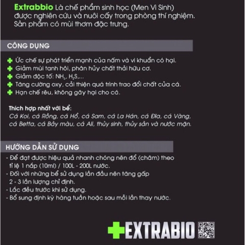Men vi sinh Extra Bio 125ml-1000ml - Làm trong nước, xử lý NH3 H2S hiệu quả, ổn định hệ vi sinh hồ cá