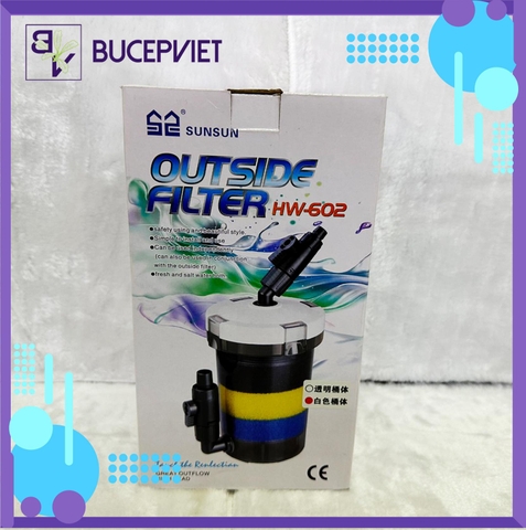 Lọc phụ Sunsun HW 602/603/604 vỏ trắng - Làm sạch hồ cá thủy sinh (không có bơm).