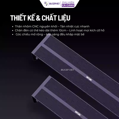 Đèn LED Thủy Sinh Netlea hệ AT5s RGB dành cho bể thủy sinh cao cấp – Chip đèn thế hệ mới, BH 3 tháng