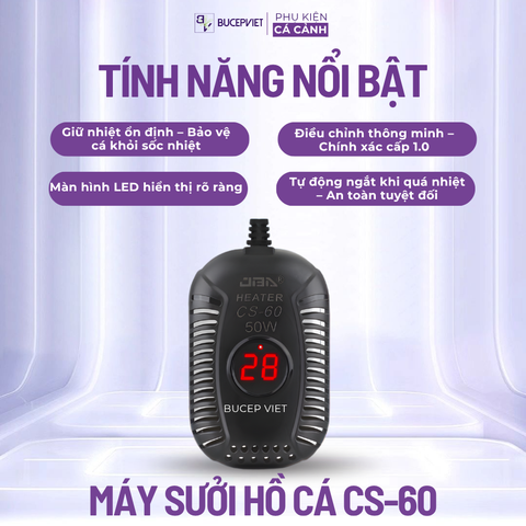 Máy sưởi bể cá CS60