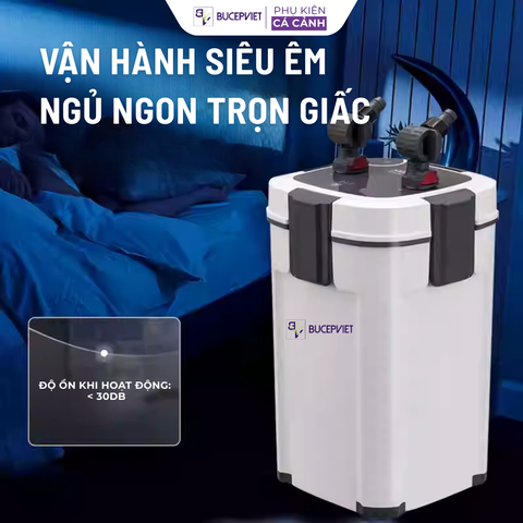 Lọc thùng cao cấp JINWA - Siêu mạnh, tích hợp lọc váng xoay, thổi oxy, bơm mạnh mẽ êm ái, tiết kiệm điện