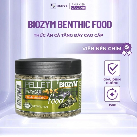 Thức ăn cá tầng đáy Biozym Benthic Food 150g - Viên nén chìm cho cá Pleco, cá chuột, hỗ trợ tiêu hóa và lên màu đẹp