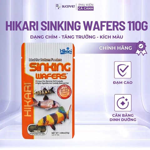 Thức ăn cá chuột Hikari Sinking Wafers 110g - Cám chìm cho cá Corydoras, cá tầng đáy, hỗ trợ tiêu hóa tốt, giàu dinh dưỡng