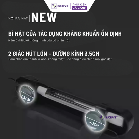 Đèn UV Diệt Khuẩn Mayin 7W – Cảm Biến Tự Tắt, Hẹn Giờ Tiện Lợi, Phù Hợp Bể Cá 2m Trở Xuống