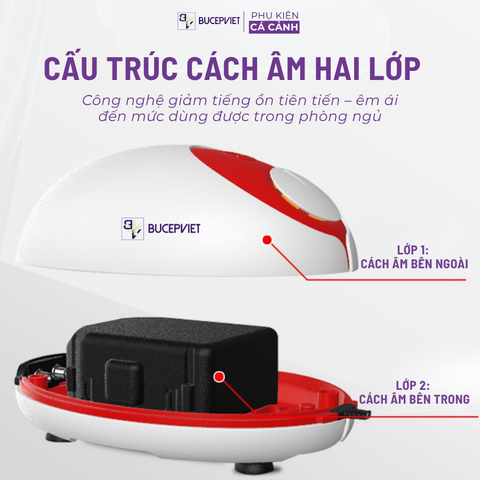 Máy sủi oxy HURRICANE – Siêu êm không rung, công nghệ mới, bền bỉ