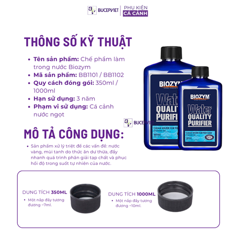 Biozym Water Quality Purifier làm trong nước chỉ sau 30 phút