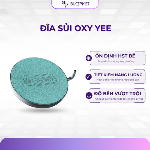 Đĩa sủi oxy YEE 38mm/58mm - Sủi siêu mịn, tăng hòa tan oxy, kèm van chia và hít kính cho hồ cá