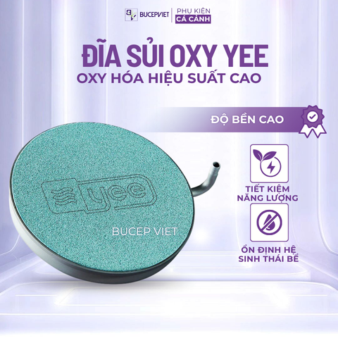 Đĩa sủi oxy YEE 38mm/58mm - Sủi siêu mịn, tăng hòa tan oxy, kèm van chia và hít kính cho hồ cá