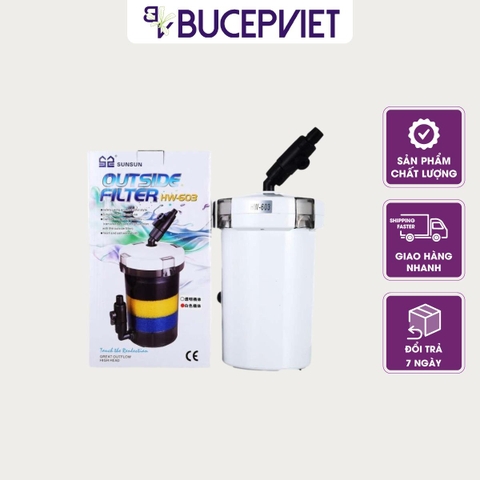 Lọc phụ Sunsun HW 602/603/604 vỏ trắng - Làm sạch hồ cá thủy sinh (không có bơm).