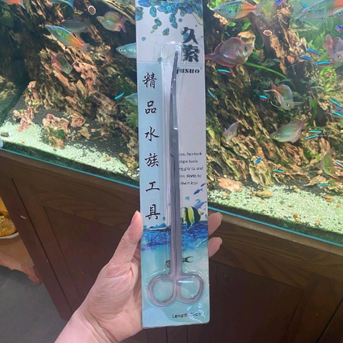 Nhíp cong, kéo cong Jusuo 25–27cm - Hỗ trợ cắt tỉa cây thủy sinh, gắp đồ trong bể cá dễ sử dụng