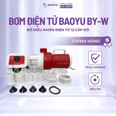 Bơm điều khiển điện tử Baoyu BY-W 16000-25000L/H - 12 cấp độ lưu lượng, vận hành siêu êm, tiết kiệm điện cho hồ cá Koi và thủy sinh