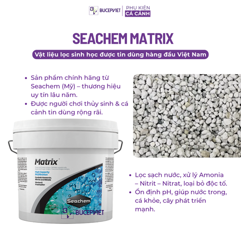 Thùng 4 Lít Matrix Seachem có tem chính hãng SICAVI - Vật liệu lọc làm trong nước, nuôi cấy vi sinh cải tạo trong nước hồ cá thủy sinh và cá cảnh biển