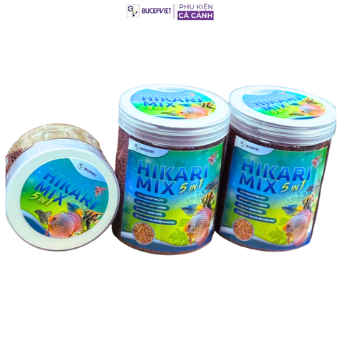 Cám cá cao cấp Hikari Mix 5in1 Super Red Thức ăn cá cảnh cám trùng huyết đỏ kích size, kích màu, hỗ trợ tiêu hóa cho cá