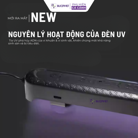 Đèn UV Diệt Khuẩn Mayin 7W – Cảm Biến Tự Tắt, Hẹn Giờ Tiện Lợi, Phù Hợp Bể Cá 2m Trở Xuống