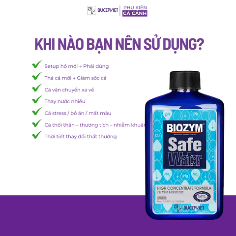 Biozym Safe Water – Khử Clo, Ammonia và kim loại nặng
