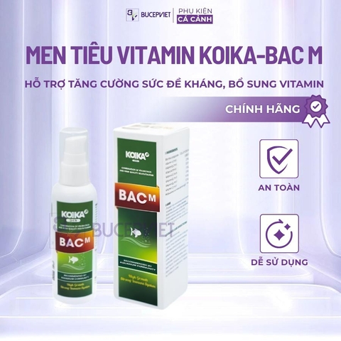 Men tiêu hóa kết hợp vitamin cao cấp KOIKA-BAC M - Hỗ trợ tăng cường sức đề kháng, bổ sung vitamin cho cá