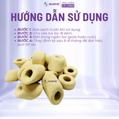 Túi  1L sứ lọc  Mountain Tree Nitro Ring 1 nhẫn nhỏ vật liệu lọc cao cấp khử NO2 nuôi vi sinh