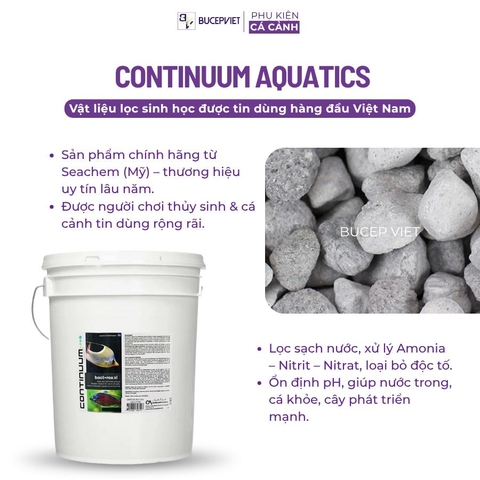 Vật liệu lọc Continuum Aquatics Bact-Rox 1L/5L - Hỗ trợ vi sinh, xử lý nước hồ cá biển thủy sinh