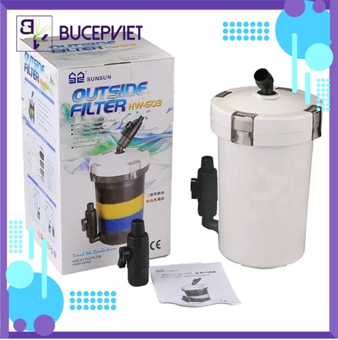 Lọc phụ Sunsun HW 602/603/604 vỏ trắng - Làm sạch hồ cá thủy sinh (không có bơm).