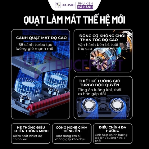 Quạt làm mát bể cá Cross-Wind Aqua Smith - Quạt giảm nhiệt hồ thủy sinh, tự động kiểm soát nhiệt độ, vận hành êm ái