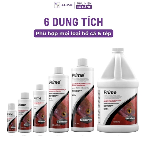 Seachem Prime khử clo, độc tố và chống cá sốc nước