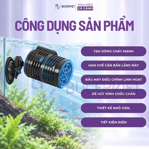 Máy thổi luồng SunSun YVP 01A-04A - Tạo dòng chảy, tạo sóng, hạn chế cặn đáy hồ cá cảnh, thủy sinh