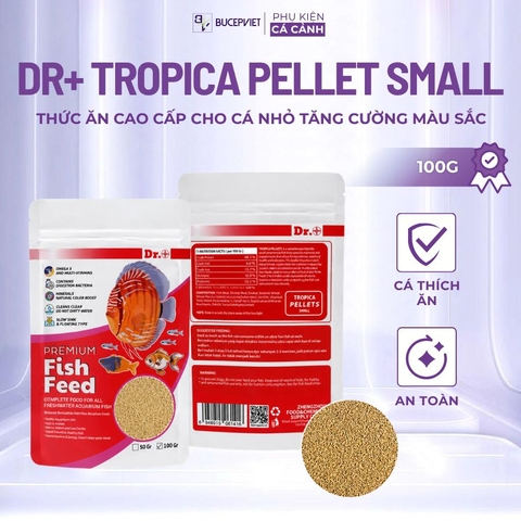 Thức ăn cá cảnh viên dán cao cấp DR+ Redworm (100g) - Thành phần chiết xuất từ sâu đỏ, trùnġ huyết siêu giàu dinh dưỡng
