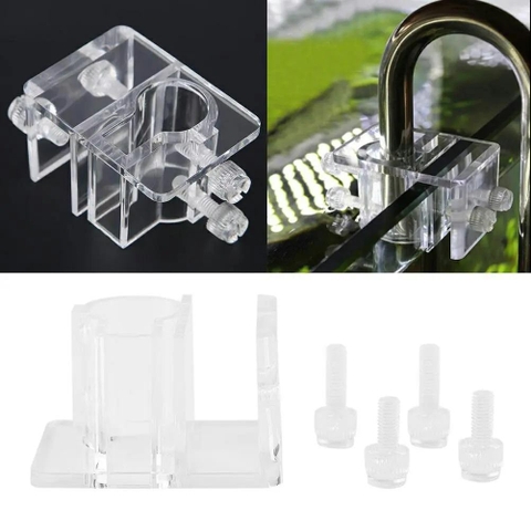 Kẹp In Out Mufan Acrylic Trong Suốt - Cố định ống lọc 12/16mm và Fi19, giữ ống In Out thẩm mỹ cho bể thủy sinh