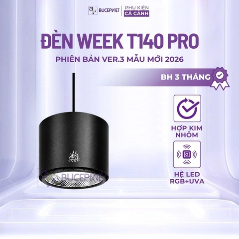 Đèn thủy sinh Week Aqua T140 Pro RGB+UVa 90W - Điều khiển App, quang phổ toàn diện, hỗ trợ lên màu cá, cây thủy sinh