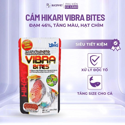 Cám cá cầu vồng, cá đĩa,hồng mi siêu tăng màu Hikari Vibra Bites 280g