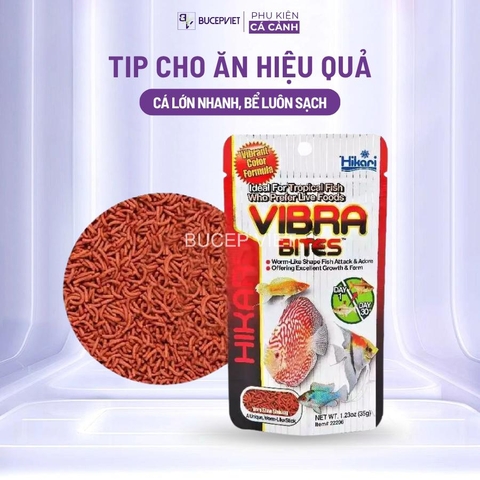 Cám cá cầu vồng, cá đĩa,hồng mi siêu tăng màu Hikari Vibra Bites 280g