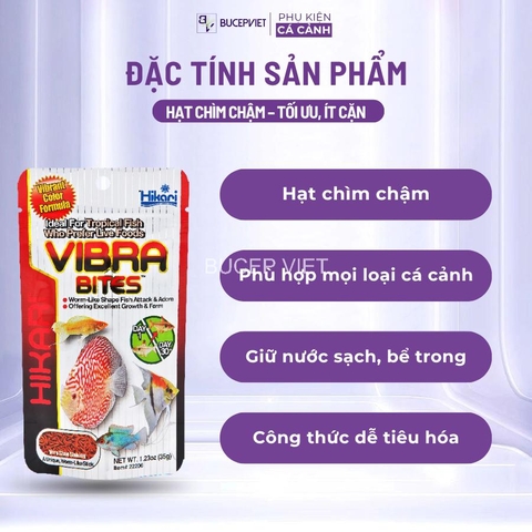 Cám cá cầu vồng, cá đĩa,hồng mi siêu tăng màu Hikari Vibra Bites 280g