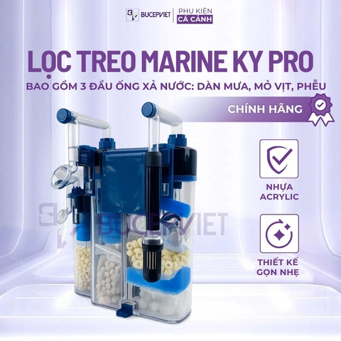 Lọc treo Marine cao cấp KY PRO – Có sẵn vật liệu để lọc, xử lý lọc, lọc bụi bể cá, làm nước trong cho bể cá, thủy sinh