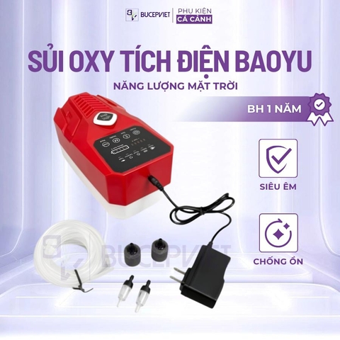 Máy Sủi Oxy Tích Điện Baoyu Công Suất Lớn - Máy sục khí thế hệ mới BY-A3, BY-A5, BY-A6