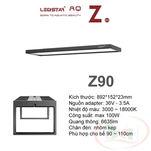 Đèn thuỷ sinh cao cấp LEDSTAR AQ-Z WRGB - Đem lại màu sắc chân thực cho bể,quang phổ giúp cây lên màu rực rỡ và chi tiết