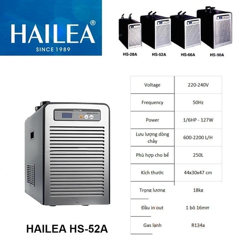 Máy Làm Mát Bể Cá CHILER Hailea HS 28A/ 52A/ 66A - Chiler làm mát bể cá thủy sinh, bảo vệ cá và cây, công suất mạnh mẽ