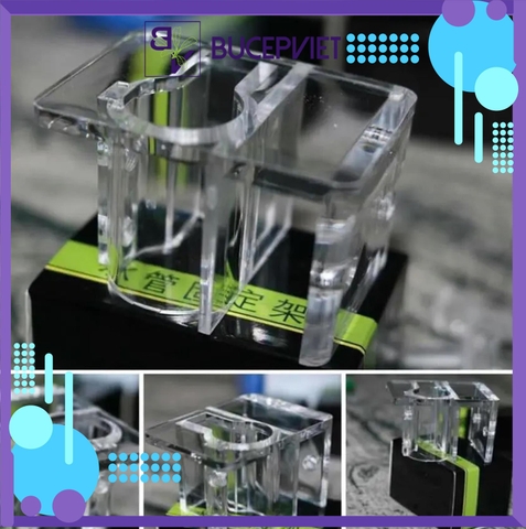 Kẹp In Out Mufan Acrylic Trong Suốt - Cố định ống lọc 12/16mm và Fi19, giữ ống In Out thẩm mỹ cho bể thủy sinh