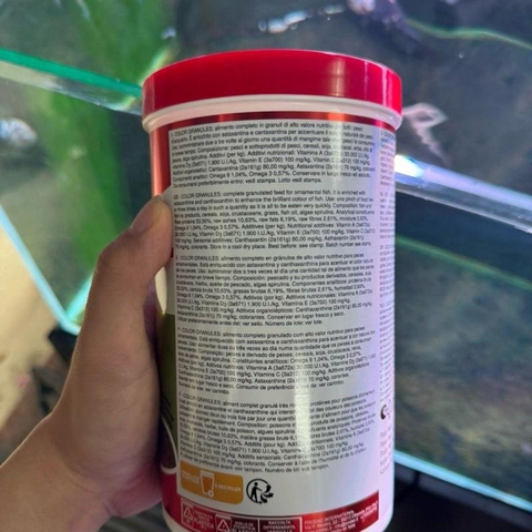Thức ăn cá cảnh cao cấp PRODAC COLOR GRANULES (Hạt chìm chậm) - Rất giàu dinh dưỡng, độ đạm cao giúp kícḣ màu kícḣ size cá nhanh