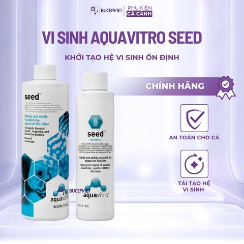 Vi sinh sống AquaVitro Seed 150ml/350ml - Xử lý NO2 NO3 Amoniac, khởi tạo hệ vi sinh hồ cá biển thủy sinh